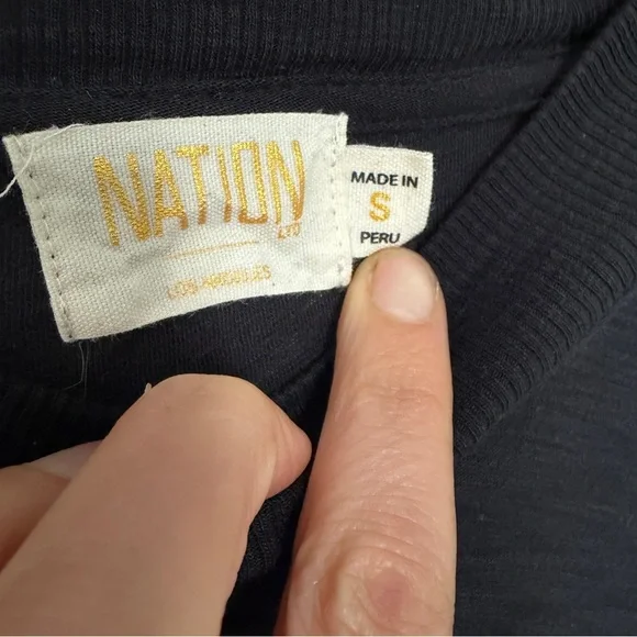 Nation ltd Barrett Dress Jet Black Pima Cotton made in Peru size Small - Picture 6 of 8